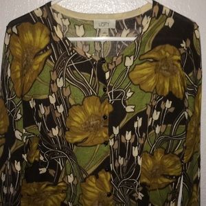 Pima floral cardigan